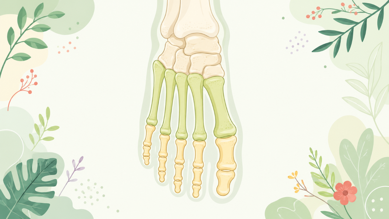 The metatarsal and the phalanges