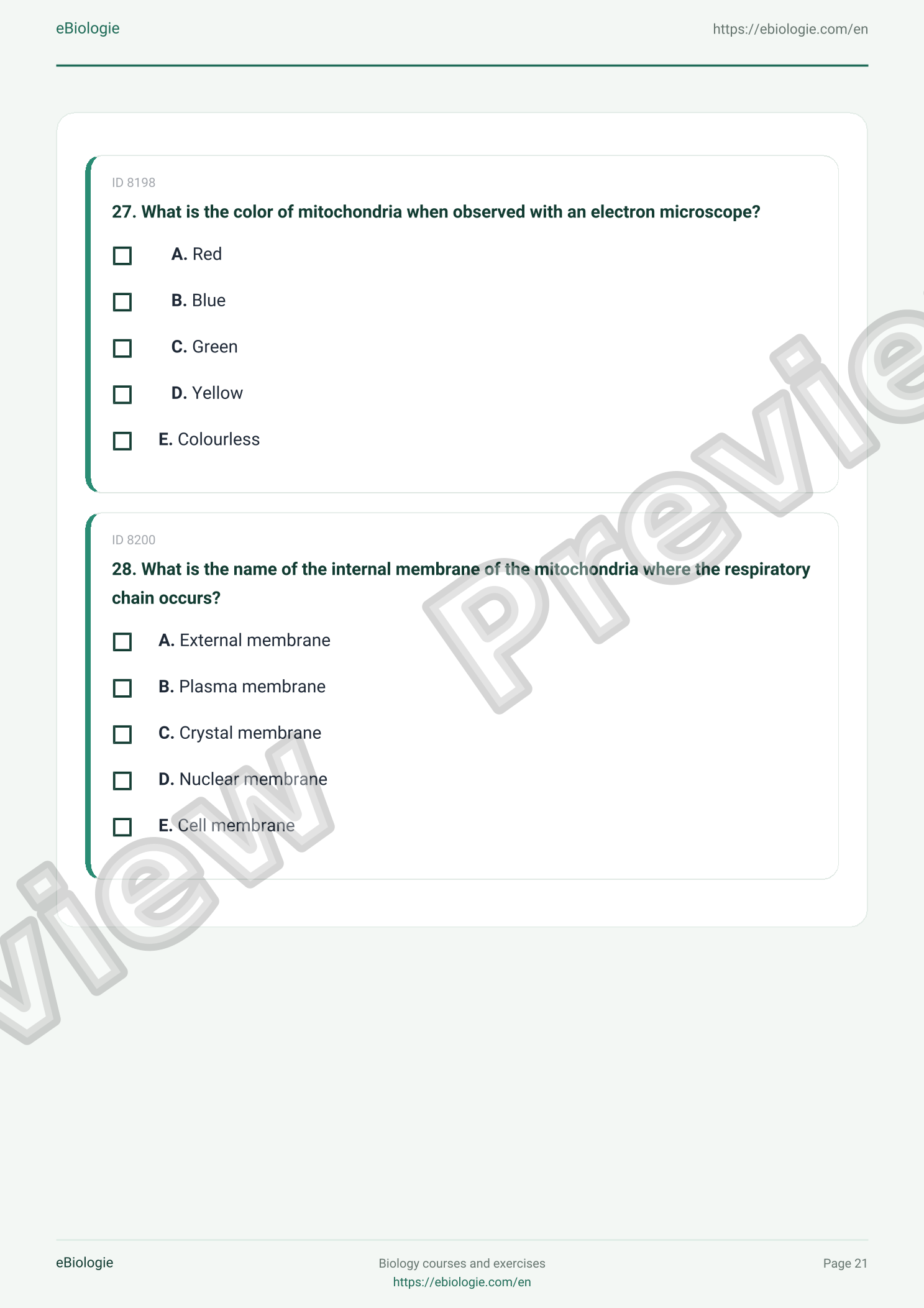 e-Book PDF: Mitochondria - Course and Quiz