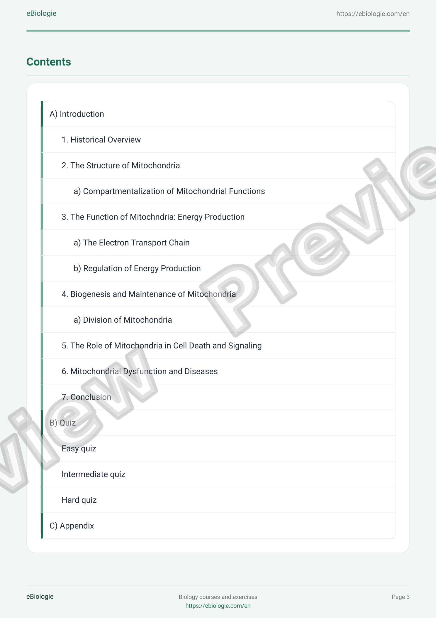 e-Book PDF: Mitochondria - Course and Quiz