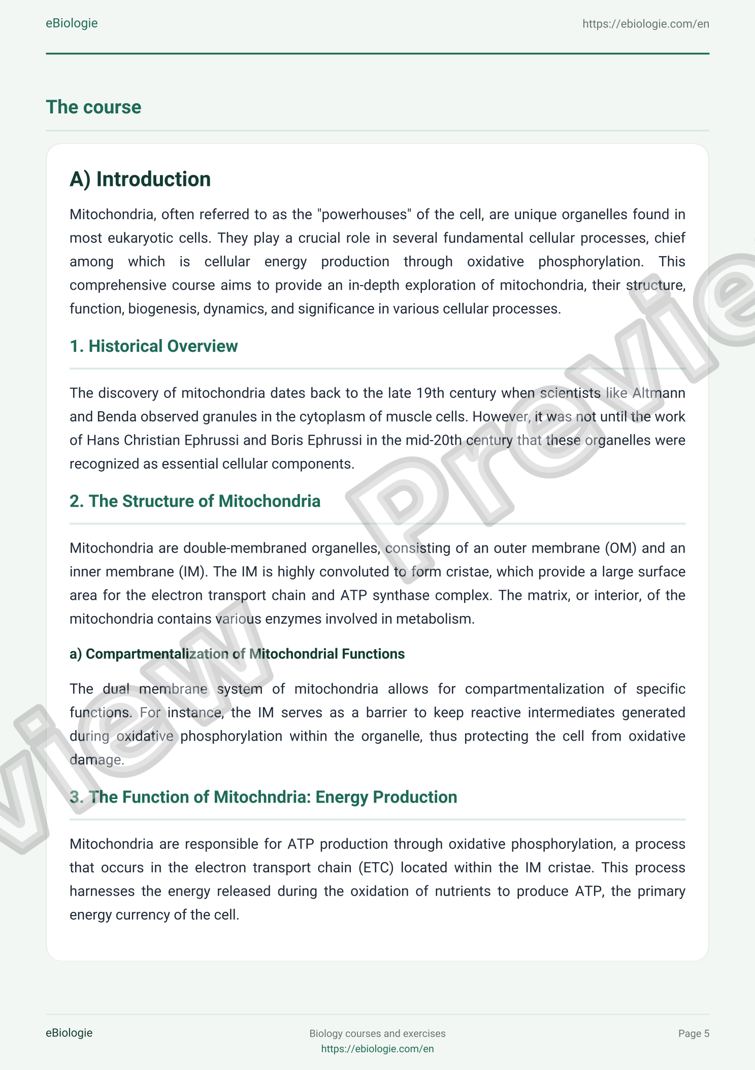 e-Book PDF: Mitochondria - Course and Quiz