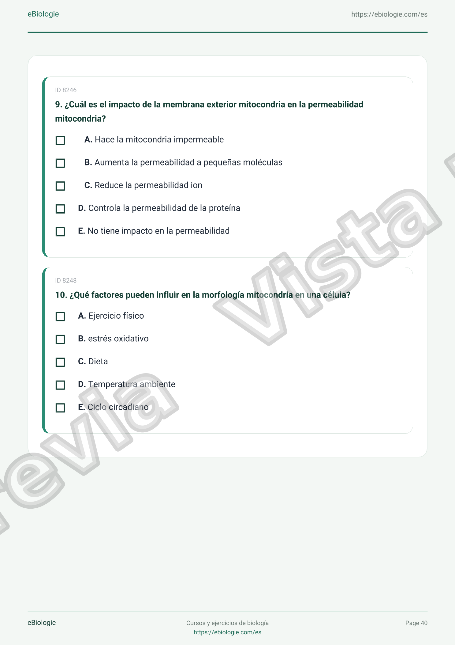 e-Book PDF: Mitocondrias - Curso y cuestionario