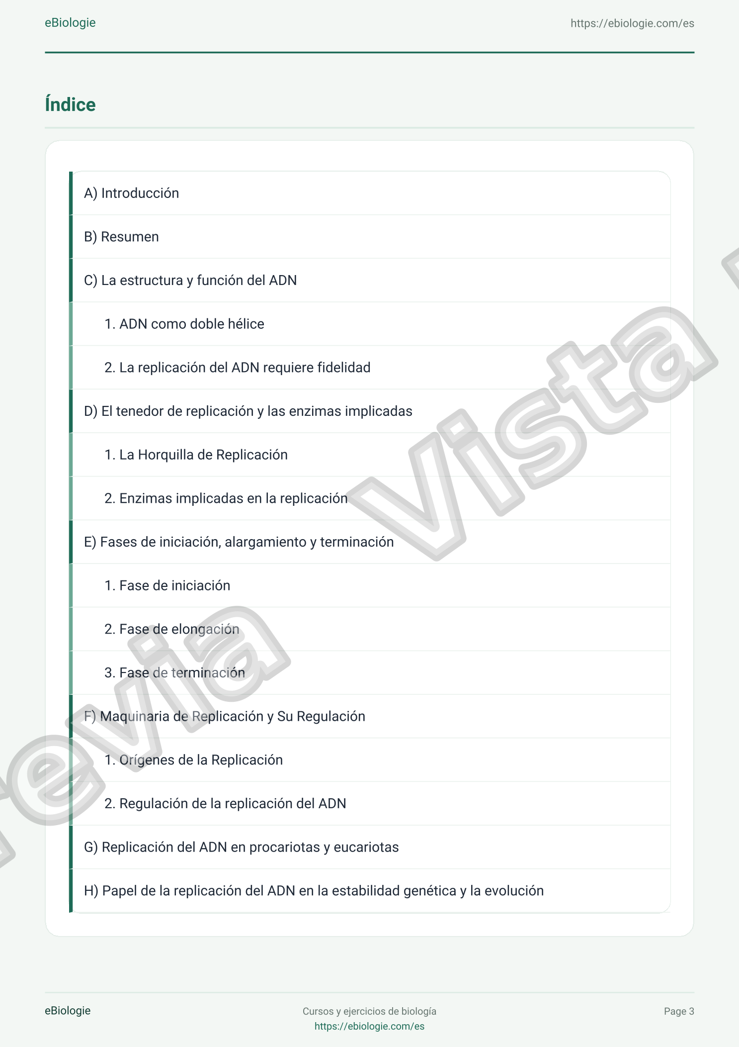 e-Book PDF: Replicación del ADN - Curso y cuestionario