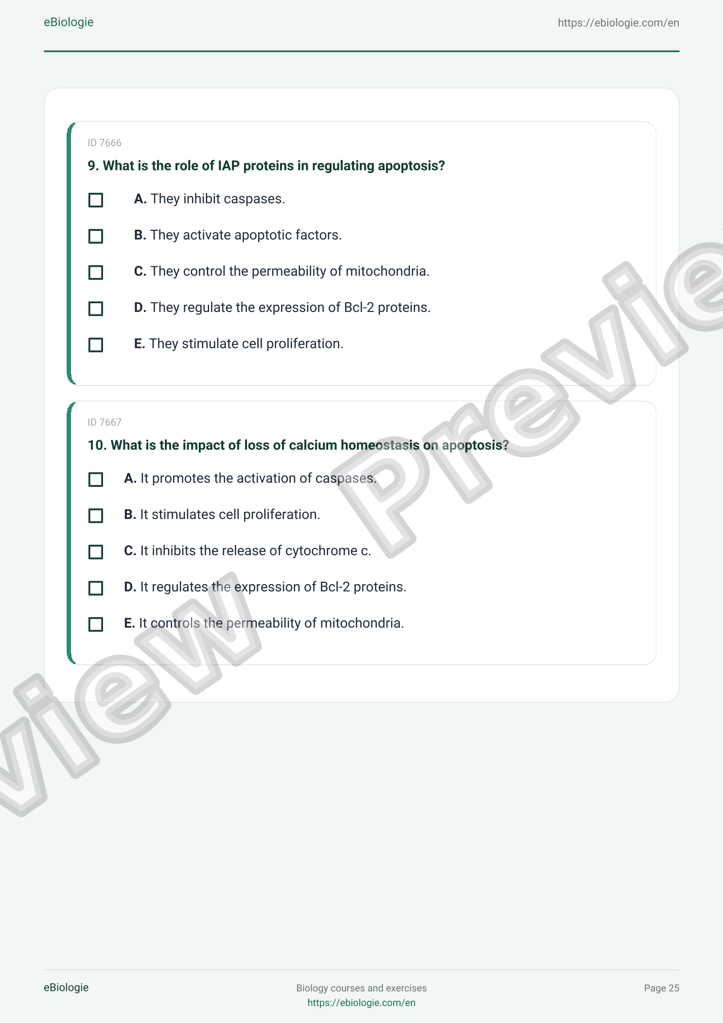 e-Book PDF: Apoptosis - Course and Quiz