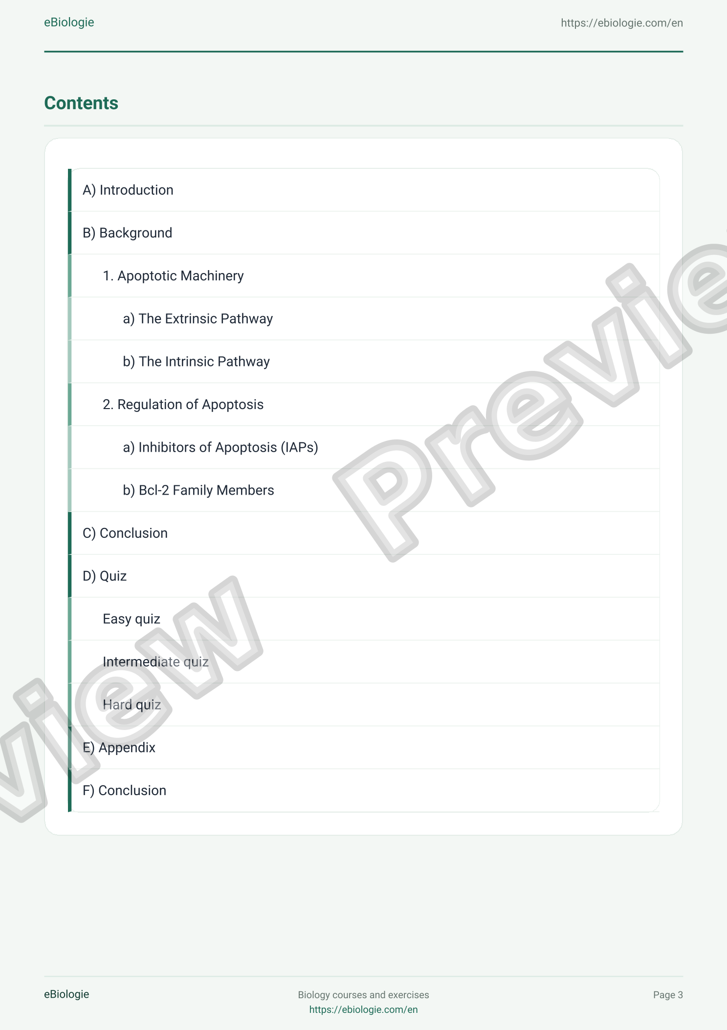e-Book PDF: Apoptosis - Course and Quiz