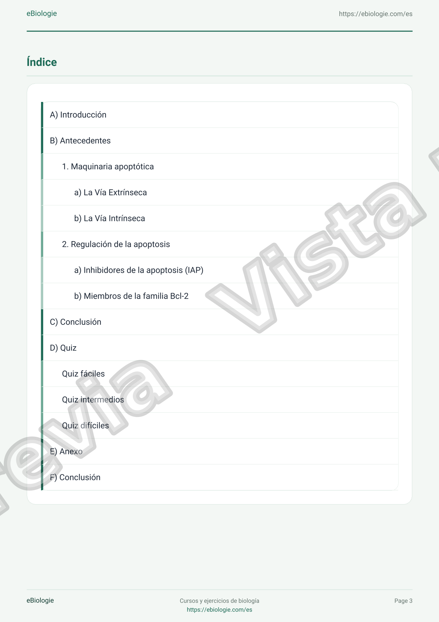 e-Book PDF: Apoptosis - Curso y cuestionario