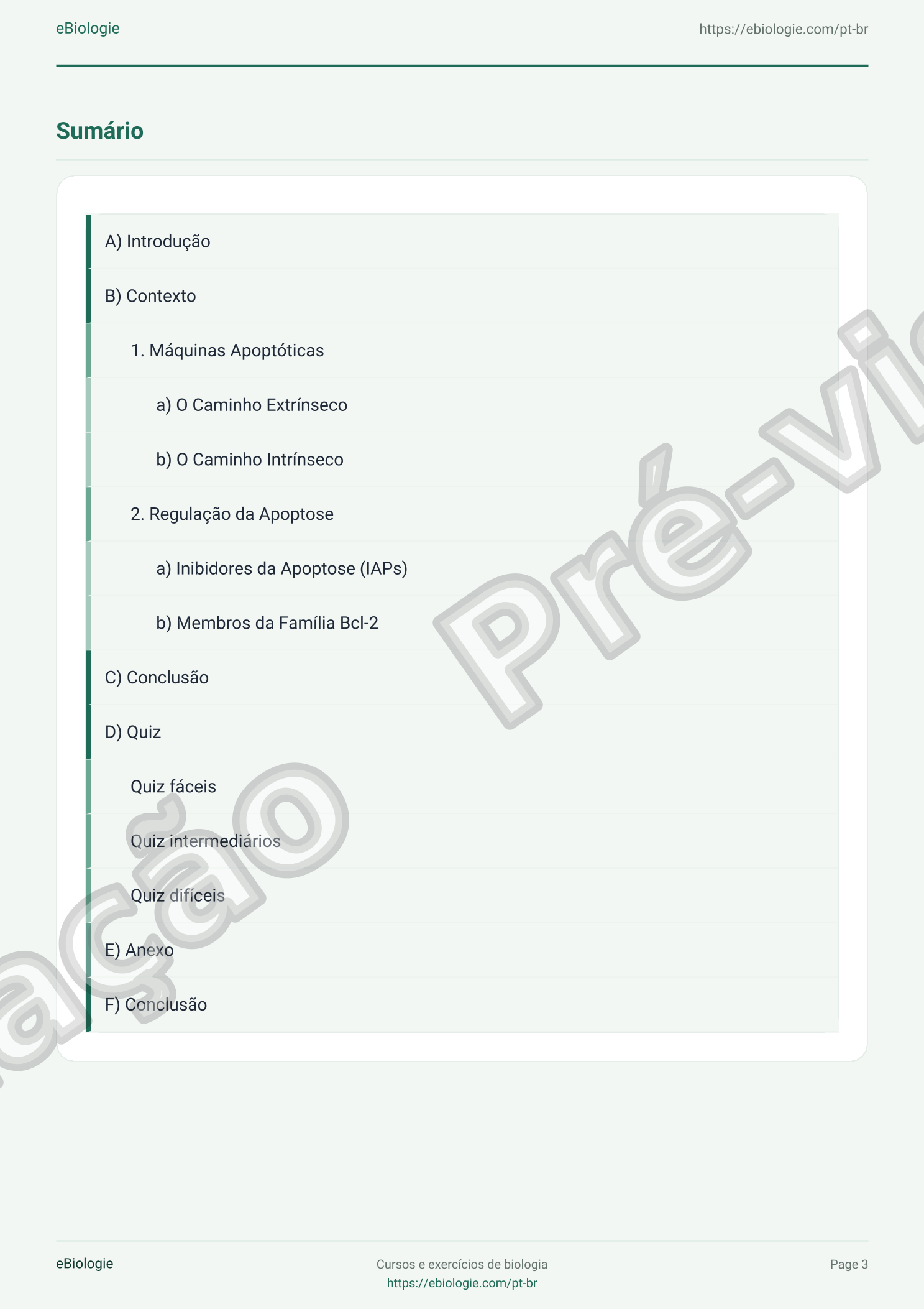 e-Book PDF: Apoptose - Curso e Questionário