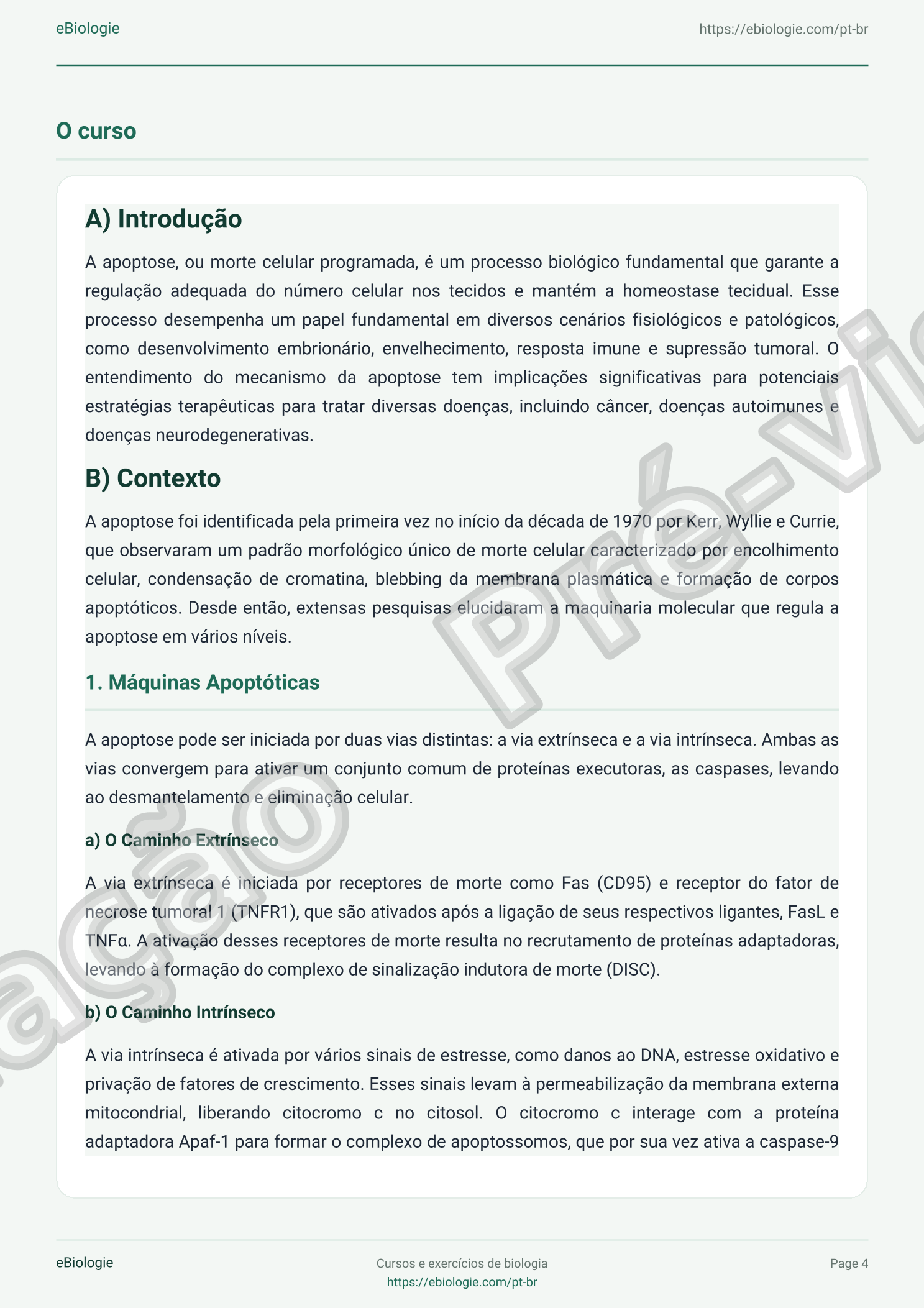 e-Book PDF: Apoptose - Curso e Questionário