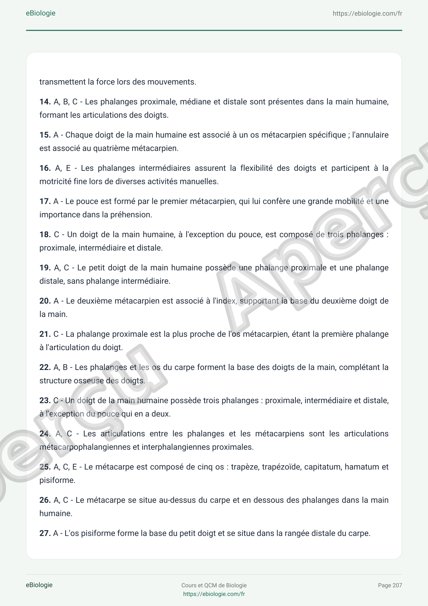 e-Book PDF : Ostéologie du membre supérieur - Cours et QCM (Quiz)