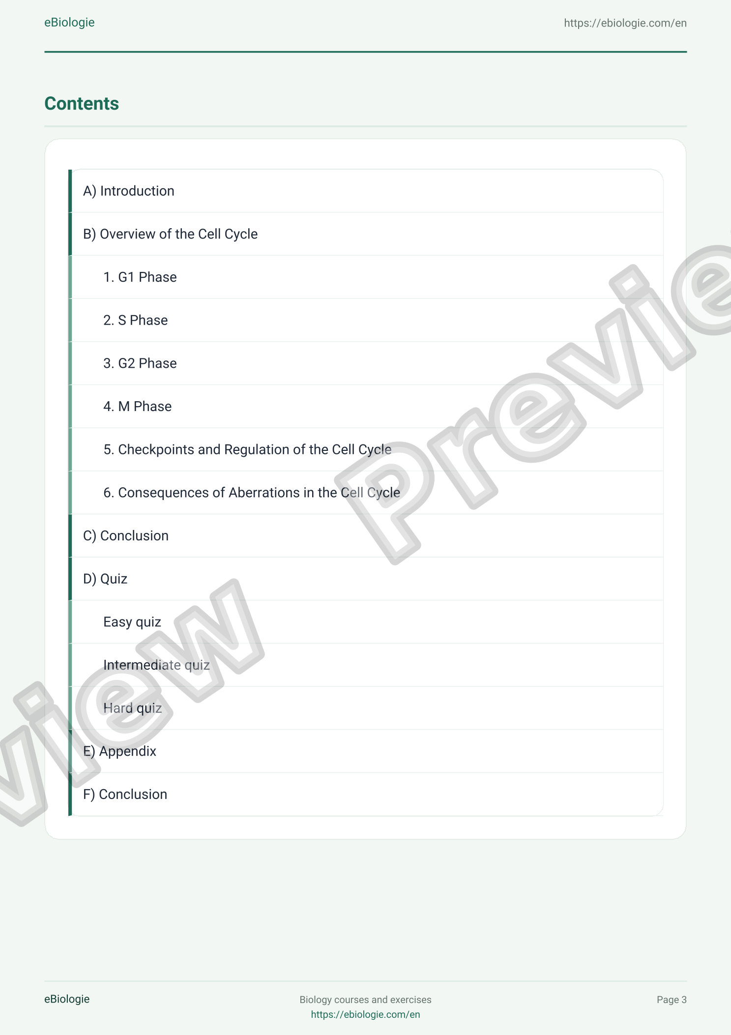 eBook PDF: The Cell Cycle - Course and Quiz