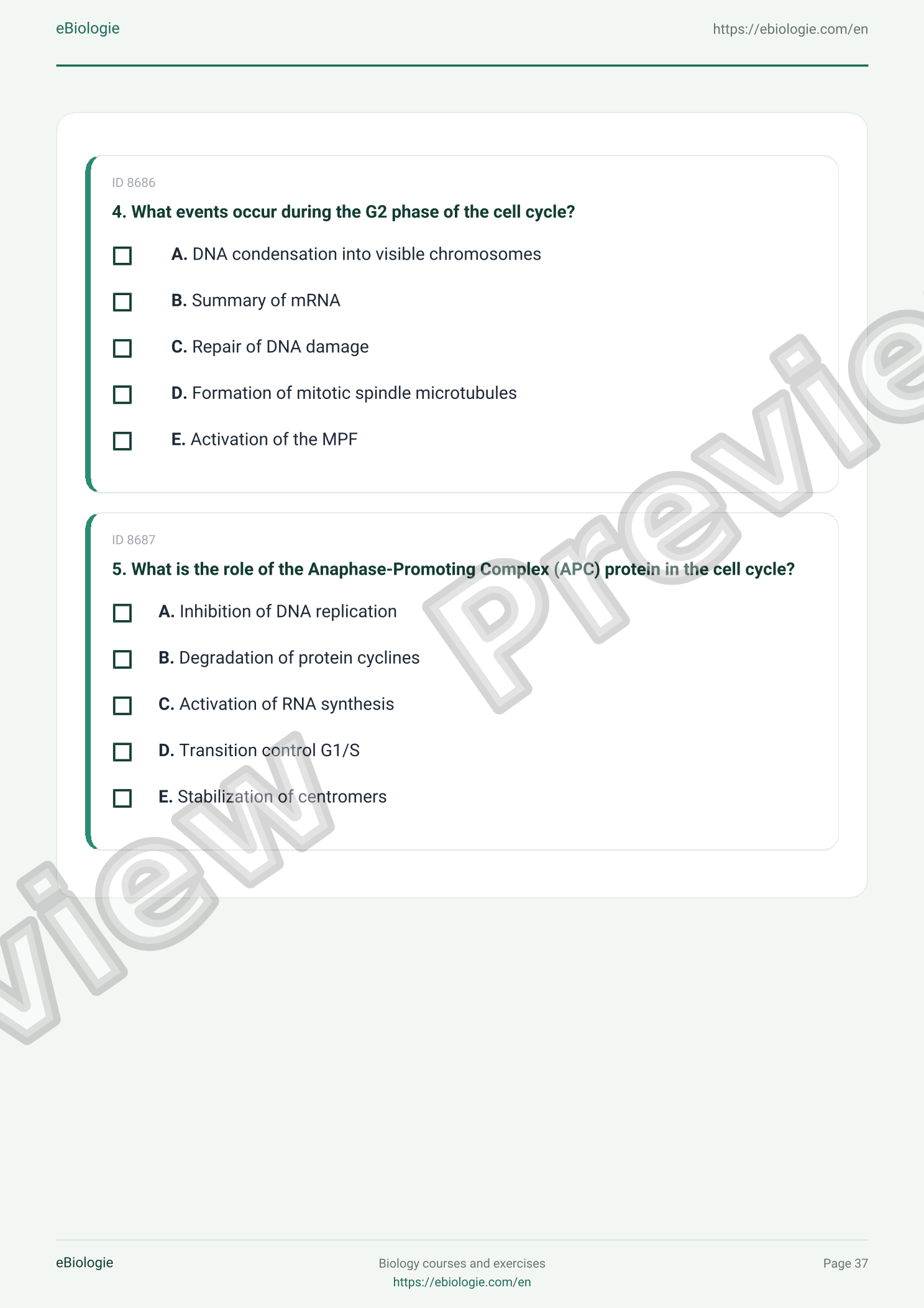 eBook PDF: The Cell Cycle - Course and Quiz