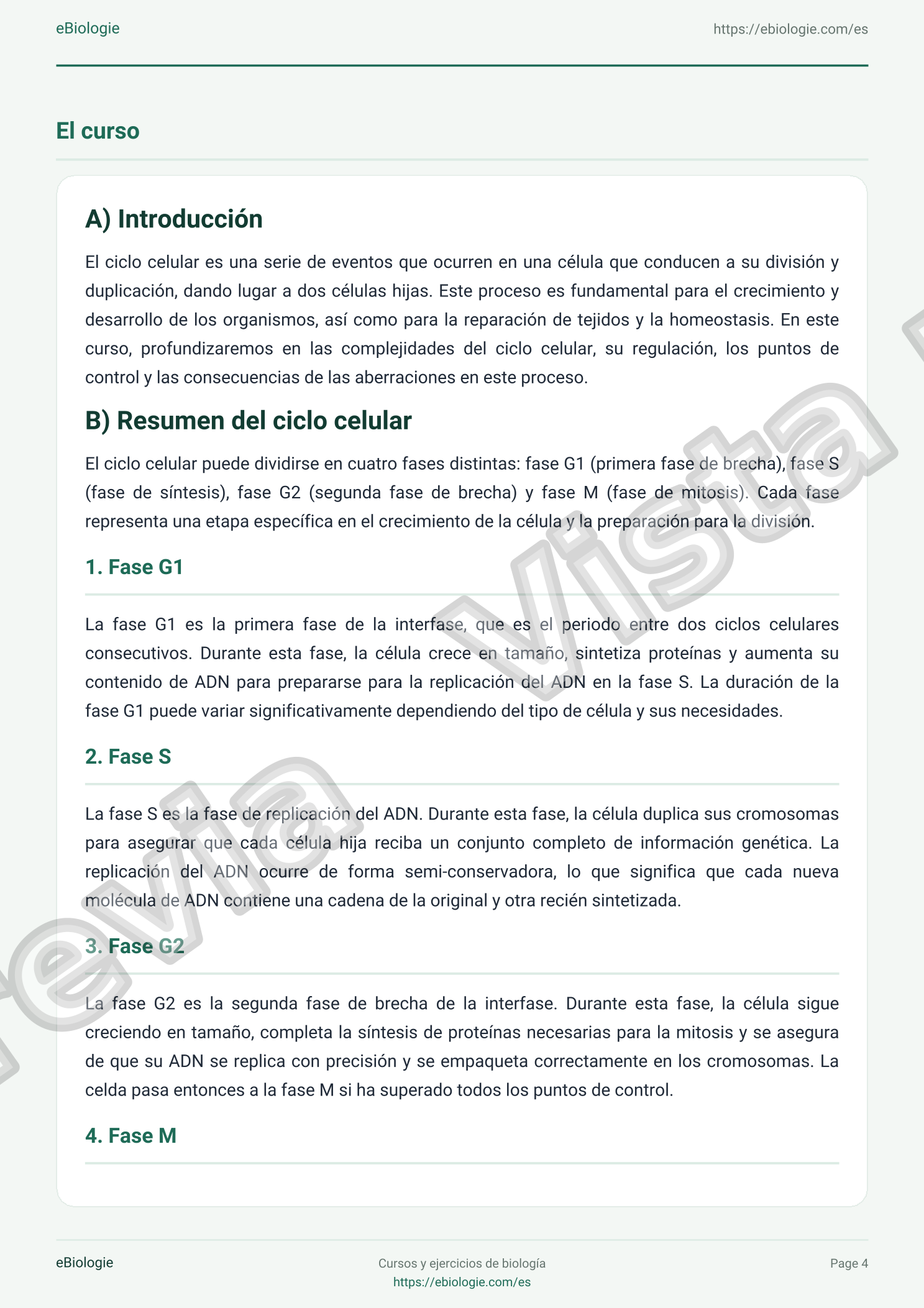 e-Book PDF: El ciclo celular - Curso y cuestionario
